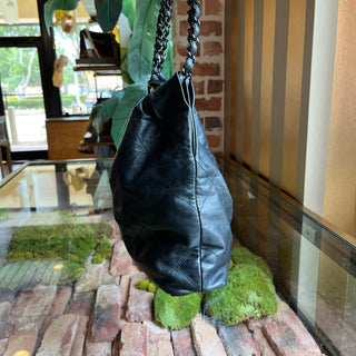 CHANEL Small Chanel 22 So Black Quilted Shiny Calfskin Leather Shoulder Bag