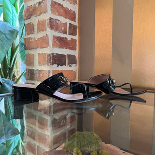 GUCCI Black Patent Leather Horsebit Sandals SZ 36 (US 6)