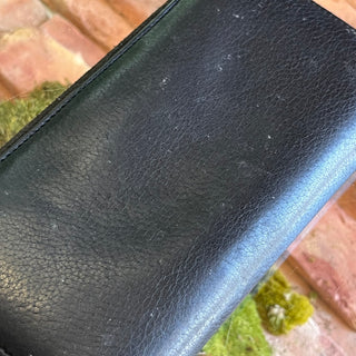 GUCCI Soho Black Pebbled Leather Zip-Around Continental Wallet