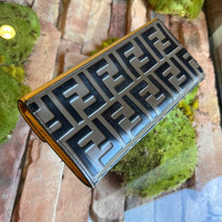 FENDI F Is Fendi Yellow Zucca Leather Continental Wallet
