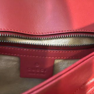 GUCCI GG Marmont Red Matelassé Calfskin Leather Shoulder Bag