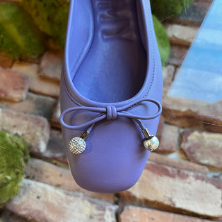JIMMY CHOO Purple Leather Elme Flats SZ 35 (US 5)