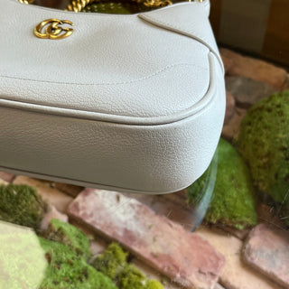 GUCCI Aphrodite Small Beige Goatskin Shoulder Bag