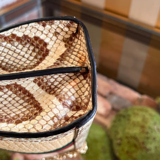 GUCCI Ophidia Small Raffia Snakeskin Chain Shoulder Bag