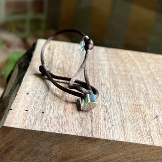LOUIS VUITTON x Virgil Abloh Sterling Silver Brown Lockit Bracelet