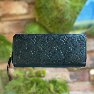 LOUIS VUITTON Clemence Black Monogram Empriente Leather Wallet