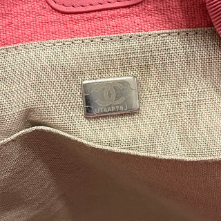 CHANEL Deauville Small Pink Canvas Tote