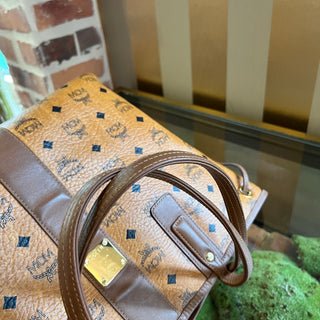 MCM Liz Reversible Cognac Monogram Canvas Tote Bag