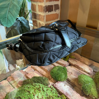 BURBERRY Black Quilted Nylon Messenger Bag