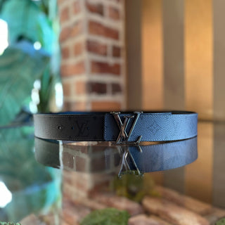 LOUIS VUITTON Black Initials Eclipse Monogram 90/36 Belt