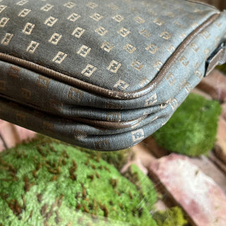 FENDI Brown Vintage Mini Zucca Print Camera Crossbody Bag