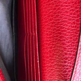 GUCCI Swing Red Dollar Calfskin Wallet On Strap Crossbody Bag