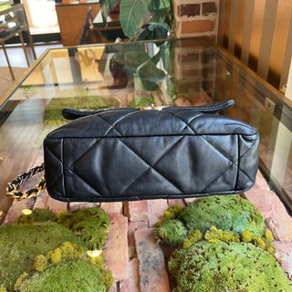 CHANEL 19 Medium Black Quilted Goatskin Shoulder Bag