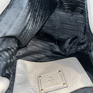 PRADA Gray Daino Leather Shoulder Bag TS3130