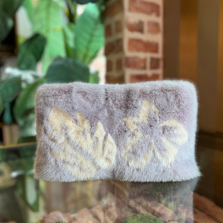 PRADA Lilac Mink Fur Tropical Clutch