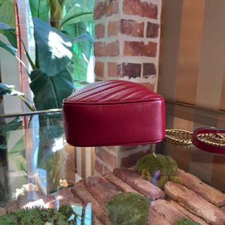 GUCCI Double Zip Marmont Red Quilted Leather Crossbody