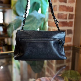SAINT LAURENT West Hollywood Black Grained Leather Shoulder Bag