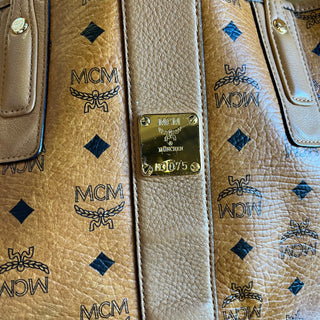 MCM Liz Reversible Cognac Visetos Monogram Canvas Tote