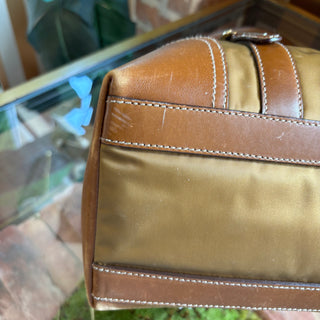 PRADA Vitello Trim Tessuto Shoulder Bag