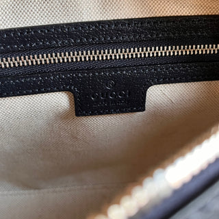 GUCCI Ophidia Mini GG Supreme Monogram Textured Dollar Calfskin Web Studded Flap Crossbody
