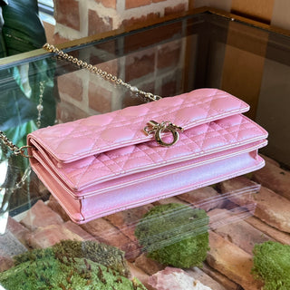 DIOR My Dior Mini Pearlescent Pink Cannage Lambskin Crossbody Bag