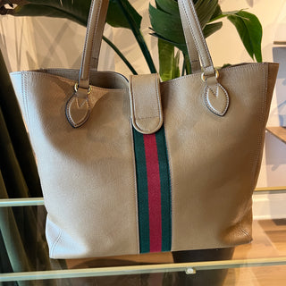 GUCCI Dahlia Medium Khaki Calfskin Tote Bag
