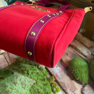 LOUIS VUITTON Antigua Cabas MM Rouge Toile Canvas Tote Bag