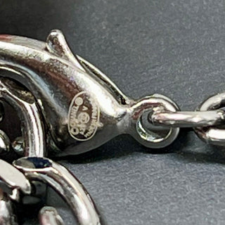 CHANEL Gun Metal Silver Ruthenium Crystal Chain CC Lucky Charms Choker