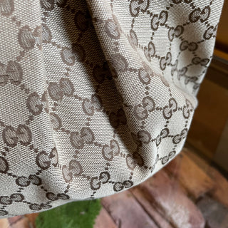 GUCCI Scarlett Beige Ebony GG Canvas Interlocking G Tote