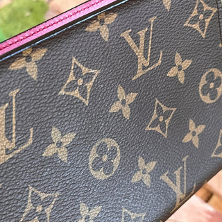 LOUIS VUITTON Flore Wallet Fuchsia Monogram Chain Crossbody
