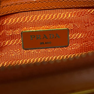 PRADA Promenade Orange Saffiano Lux Dome Top Handle