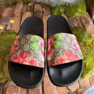 GUCCI Blooms Rubber Slides SZ 40