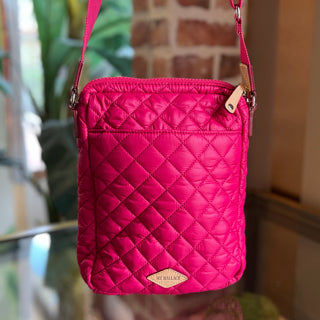 MZ WALLACE Quilted Pink Nylon Crossbody