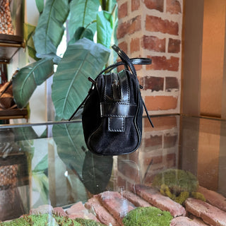 FENDI Bauletto Mini Black Suede Satchel Bag