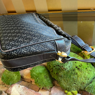 LOEWE Vintage Brown Anagram Canvas Pouch Crossbody Bag