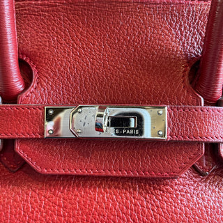 HERMES Vintage Birkin 35 Rubis Clemence Palladium