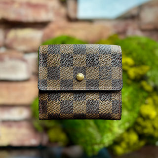 LOUIS VUITTON Vintage Damier Ebene Elise Snap Wallet