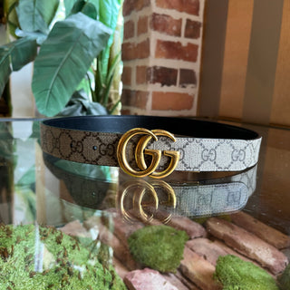 GUCCI Supreme Black GG Canvas Reversible Belt 80/32(4US)