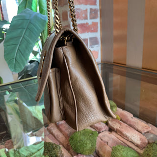 SAINT LAURENT Brown Grained Lambskin Leather Niki Shoulder bag