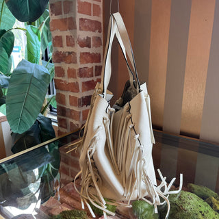 VALENTINO Off White Leather C-Rockee Tote