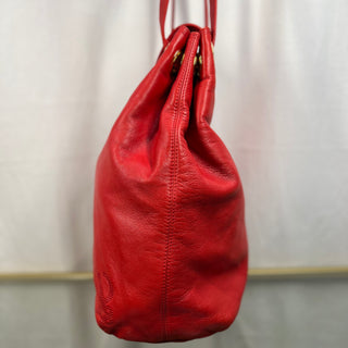 LOEWE Red Balloon Leather Bucket Bag