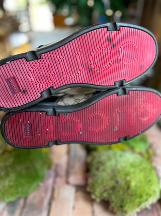 gucci Mens 10.5 Sneakers GG Web Leather w/ Logo Laces