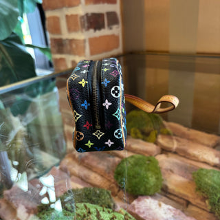 LOUIS VUITTON X TAKASHI MURAKAMI Black Monogram Multicolore Wapity Case