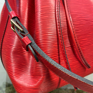 LOUIS VUITTON Petit Noe Epi Castillan Red Bucket Bag