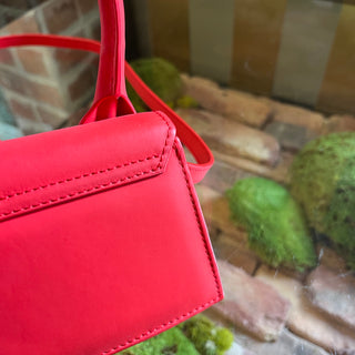 JACQUEMUS Le Chiquito Red Rubberized Calfskin Leather Top Handle