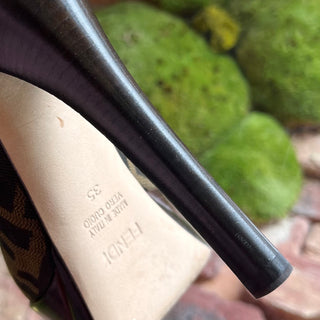FENDI Zucca Canvas Slingback Heels SZ 35 (US 5)