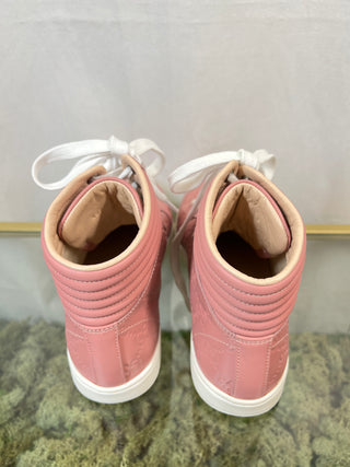 GUCCI Hightop Signature Rose Bab Pink Leather Sneakers SZ 36