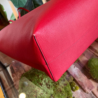 ALEXANDER MCQUEEN Skull Shopper Red Grained Calfskin Tote