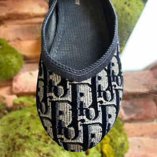 DIOR Poeme Velvet Oblique Laced Ballerina Flats SZ 38.5 (US 8.5)