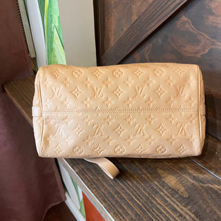 LOUIS VUITTON Soft Speedy Bandouliere 30 Arizona Monogram Empreinte Leather Satchel Bag
